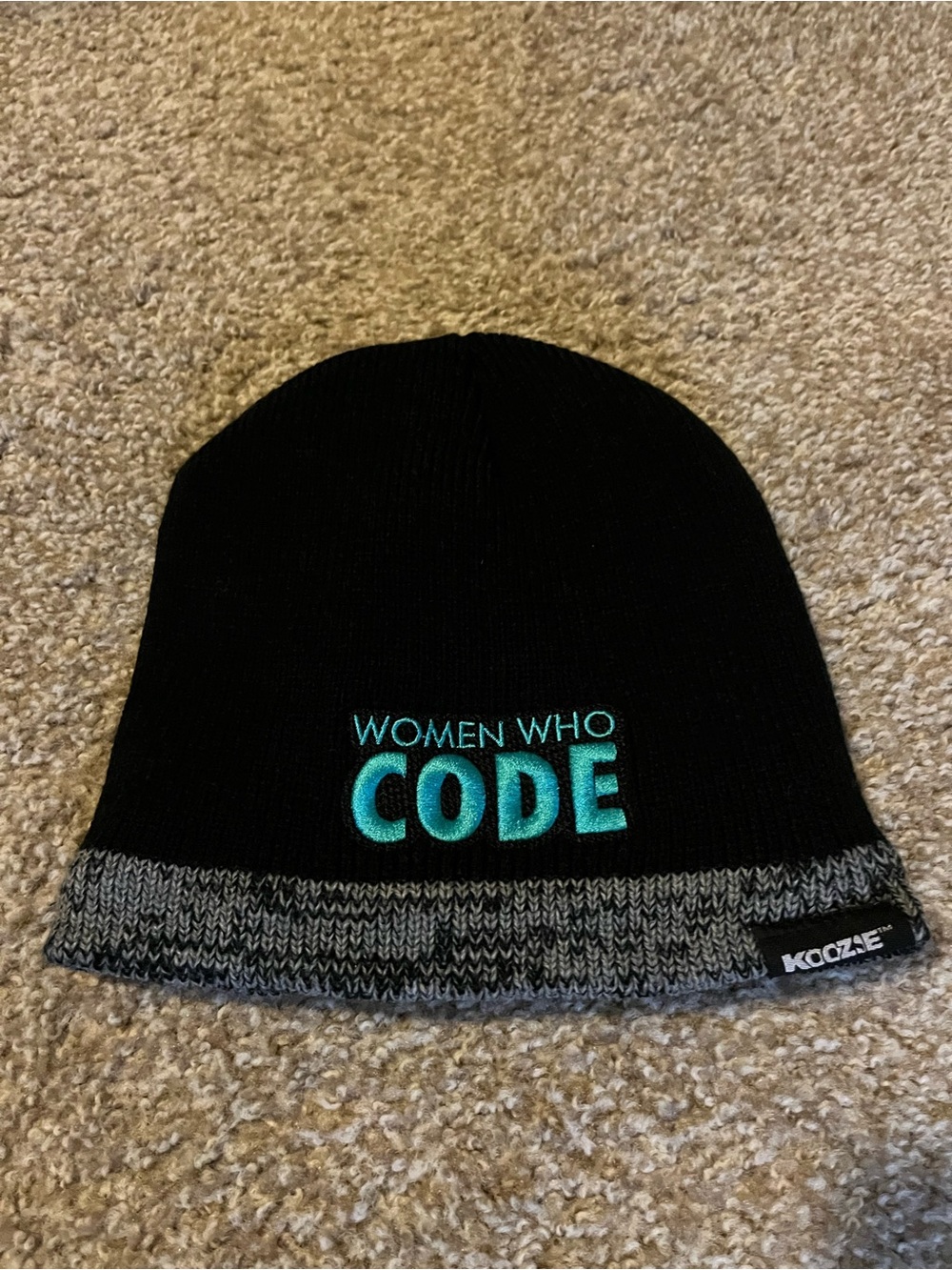 Limited Edition Women Who Code Beanie Hat - Black with Gray Trim
